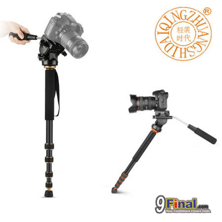 QZSD Q188 by 9FINAL ขาตั้ง monopod Professional Aluminum Alloy Monopod Load 8kg 560mm-1640mm Portable Unipod Tripods For Canon Nikon Sony Digital Camera with Video Pan Head