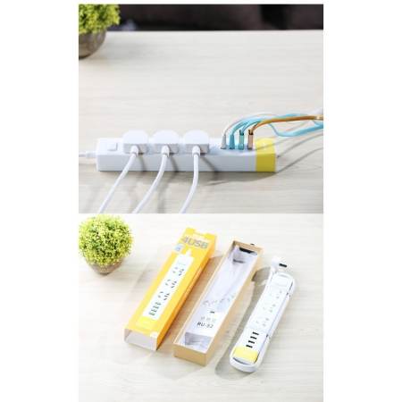 REMAX ปลั๊กไฟ 3 ช่อง และ USB 4 Port รุ่น RU-S2 (White)