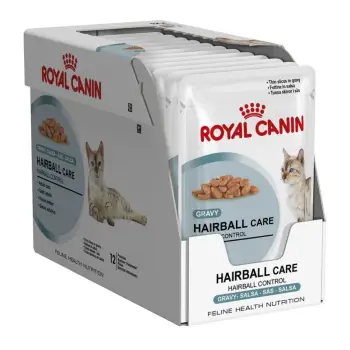 ข้อมูล Royal Canin Hairball Care Pouch Gravy อาหารชนิดเปียก สำหรับแมวโตอายุ1ปีขึ้นไป สูตรป้องกันการเกิดก้อนขน (เกรวี่) 12ซอง/กล่อง pantip