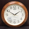 SEIKO นาฬิกาแขวนผนัง ขอบพลาสติกลายไม้ หน้าครีม รุ่น QXA327B