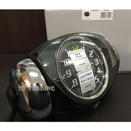 SEIKO นาฬิกาปลุกกระดิ่งคู่ Ultra Loud สีดำ/สีเงิน รุ่น QHK045K