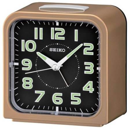 SEIKO นาฬิกาตั้งปลุก Bell Alarm มีพรายน้ำ รุ่น QHK025G