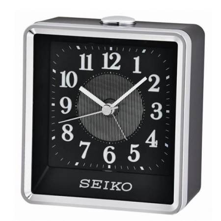 SEIKO Quiet Sweep (Snooze)นาฬิกาปลุก รุ่นQHE142K -สีเงิน/ดำ