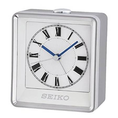 SEIKO Quiet Sweep (Snooze)นาฬิกาปลุก รุ่นQHE142S -สีบอร์นเงิน