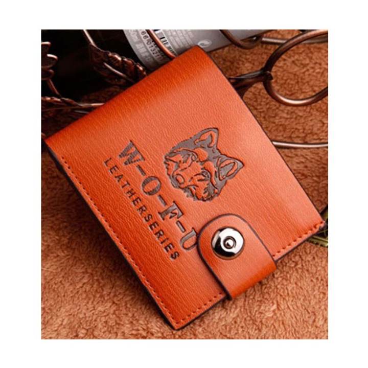 Shop Jung กระเป๋า สตางค์ ธนบัตร หนัง ผู้ชาย Wolf man รุ่น 000257 - น้ำตาลส้ม