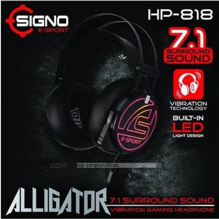 ขายสินค้ายอดนิยม SIGNO E-Sport HP-818S ALLIGATOR 7.1 Surround Sound
Vibration Gaming Headphone (black) แนะนำชั่วโมงนี้