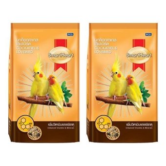Smartheart อาหารนก ค๊อกคาเทล เลิฟเบิร์ด สูตร เพิ่มวิตามินและแร่ธาตุ 1Kg (2 ถุง) Cockatiel & Lovebird Food Enhanced Vitamins & Minerals 1 Kg (2 units)