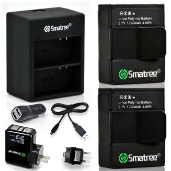 ราคา Smatree High Capacity Li-Polymer Battery (2-Pack) 1290mAH + Rapid Dual Charger Kit Including USB Cord + Car Adapter + US Plug for GoPro® HD HERO3,HERO3+ Replacement GoPro AHDBT-201, AHDBT-301, AHDBT-302, AHBBP-301, ACARC-001, AWALC-001 รีวิว
