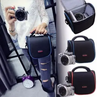 ราคา Soudelor BAG กระเป๋ากล้อง ดิจิตอล Digital / กล้อง Mirrorless รุ่น 1204S ( สี ดำ-ลายเส้นน้ำเงิน) (Black- Blue) (Blue) ดีไหม