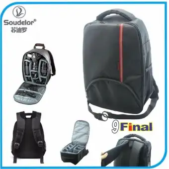 ข้อมูล Soudelor Camera Bag 1609 กระเป๋ากล้อง แบบเป้สะพายหลัง กันน้ำ Waterproof Multi-Functional Camera Backpack ลายเส้นแดง พันทิป