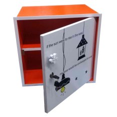 SPK SHOP ตู้เซฟ   ตู้เก็บของ ตู้ข้างเตียง  ตู้อเนกประสงค์  รุ่น Safe Box1-2 (สีส้ม/ขาว)