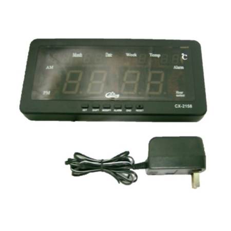 SPZ นาฬิกาปลุก ตั้งโต๊ะ ติดผนัง LED พร้อมวันที่ ขนาด 7 นิ้ว ไฟสีแดง