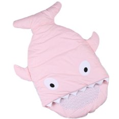 ถุงนอนเด็กรูปปลา ถุงนอนปลาฉลาม ถุงนอนสำหรับเด็ก ของใช้เด็กแรกเกิด ที่นอนเด็กทารก สีชมพู