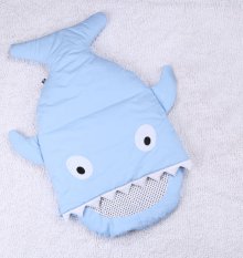 ถุงนอนเด็กรูปปลา ถุงนอนปลาฉลาม ถุงนอนสำหรับเด็ก ของใช้เด็กแรกเกิด ที่นอนเด็กทารก  สีฟ้า
