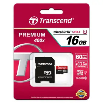 ราคา Transcend microSD SDHC Class 10 UHS-I 400x 16GB รีวิว