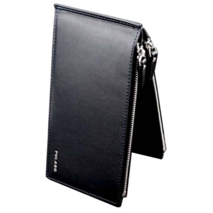 Trusty กระเป๋าใส่เช็ค กระเป๋าเงิน กระเป๋าหนัง กระเป๋าใบยาว Double Zip 0596 - สีดำ