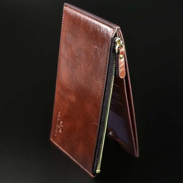 Trusty กระเป๋าใส่เช็ค กระเป๋าเงิน กระเป๋าหนังแท้ กระเป๋าใบยาว กระเป๋าผู้ชาย Code 059X - สีนำ้ตาล