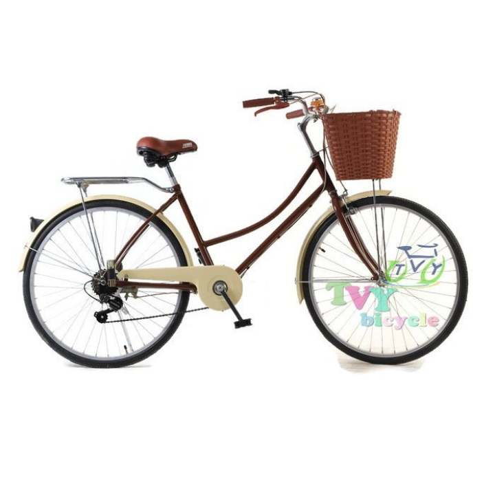 Turbo Bicycle จักรยานแม่บ้าน 26" รุ่น vintage 6sp (สีน้ำตาล)