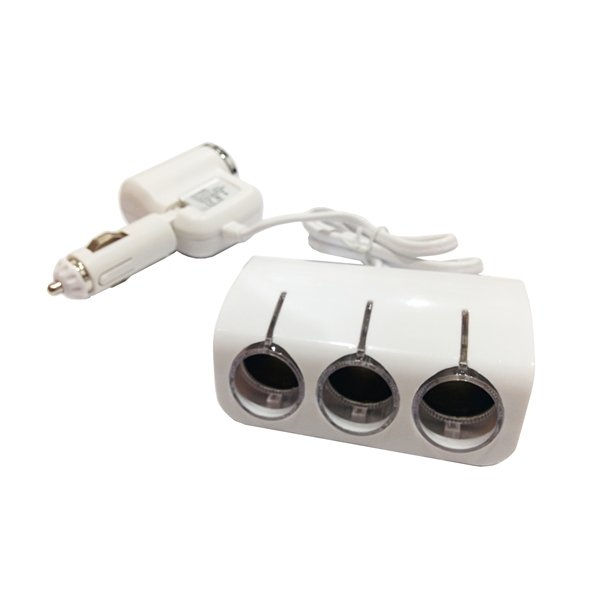 USB Perfect Olesson ชุดเพิ่มช่องจุดบุหรี่ 4 ช่อง และ ช่อง USB 1 ช่อง ( สีขาว )