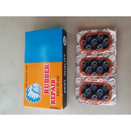 VAUKO : APACHE BICYCLE AND CAR TIRE RUBBER REPAIR PAD แผ่นปะยางรถจักรยาน มอเตอร์ไซด์ รถยนต์ แบบสี่เหลี่ยมใหญ่ จำนวน 1 แผ่น (6 ดวง) รุ่น APACHE-01