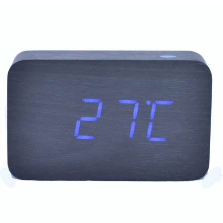 Vincent นาฬิกาดิจิตอล ลายไม้ไฟสีฟ้า - Black