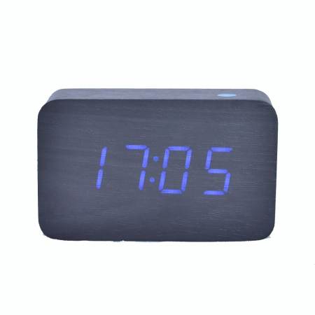 Vincent นาฬิกาดิจิตอล ลายไม้ไฟสีฟ้า - Black