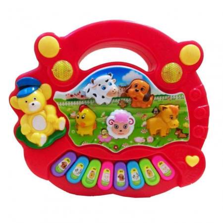 Worktoys Animal Farm Piano ออร์แกนมินิเสียงสัตว์ (สีแดง)   