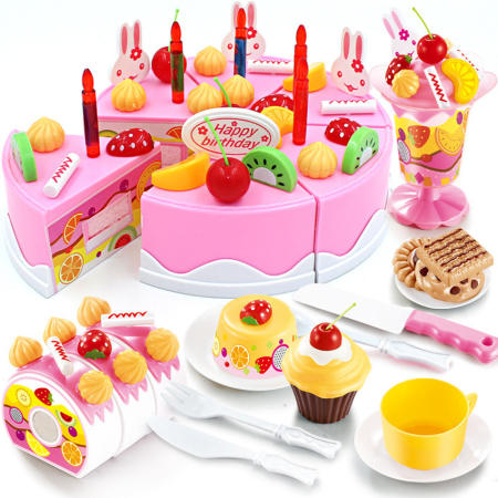 Worktoys ชุดหั่นขนมเค้ก และตกแต่งเค้ก 75 ชิ้น (DIY Fruit Cake)