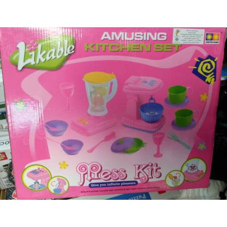 Worktoys ชุดของเล่นเครื่องปั่นน้ำผลไม้ เครื่องตีผสม และอุปกรณ์รับประทานอาหาร
