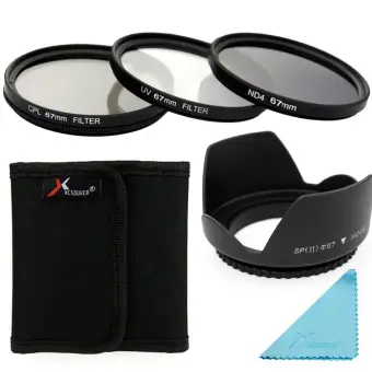 โปรโมชั่น Xcsource ชุดเลนส์ UV CPL ND4 Filter + Lens Hood 67mm สำหรับกล้อง DSLR Canon 700D 650D 600D 550D 500D รีวิว