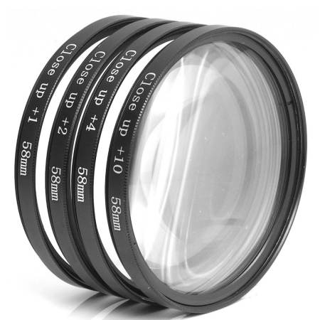 XCSource เลนส์มาโคร 58mm Macro Close Up Lens Filter Kit +1+2+4+10 + ซองใส่ สำหรับ Canon 18-55mm 50mm