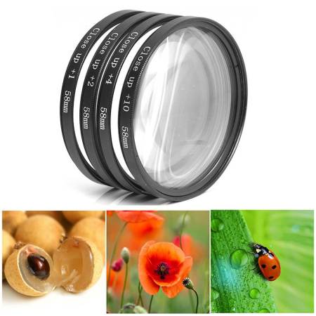 XCSource เลนส์มาโคร 58mm Macro Close Up Lens Filter Kit +1+2+4+10 + ซองใส่ สำหรับ Canon 18-55mm 50mm