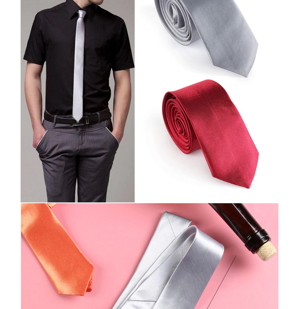 รายละเอียดเพิ่มเติมเกี่ยวกับ เนคไท ผู้ชาย สลิม 5 Colors Very Cheap Hot Sale Casual Slim Plain Mens Solid Skinny Neck Party wedding Tie Silk Necktie 1 PC