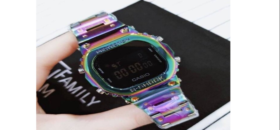 รูปภาพของ นาฬิกา Casio  สายเหล็กสเเตนเลส  สีไทเทเนียม ตั้งเวลาเเถมฟรีกล่องใส่