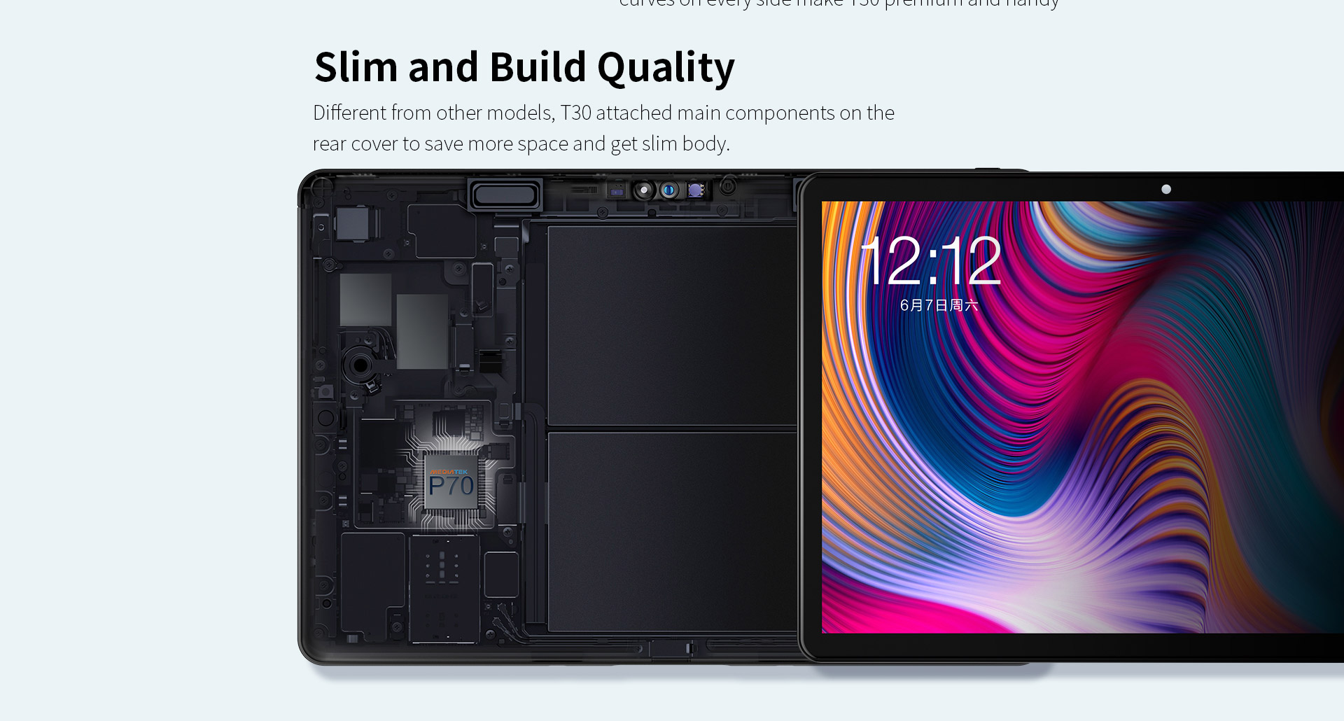 มุมมองเพิ่มเติมของสินค้า ประกันศูนย์ไทย ❗ แท็บเล็ตเล่นเกม Teclast T30 จอ10.1นิ้ว Android9 ใส่ซิม โทรได้ รองรับ4G Helio P70 Full HD แรม4GB รอม64GB พร้อมแถม อะแดปเตอร์ และสายชาร์จ รับประกัน1ปี