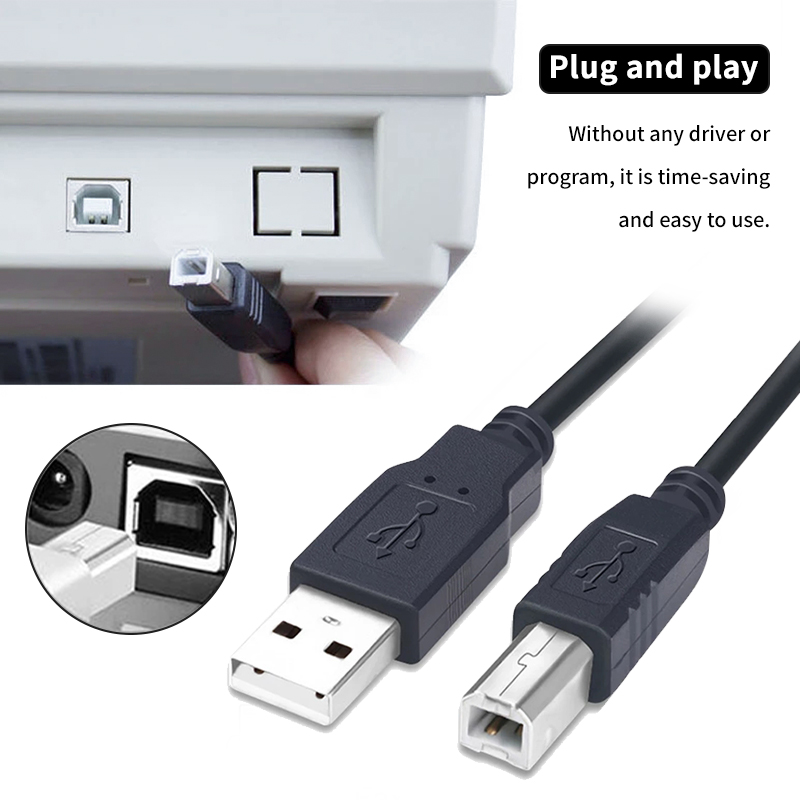 ลองดูภาพสินค้า สายปริ้นเตอร์ สายUSB Printerสายต่อเครื่องปริ้นเตอร์ ความยาว1.5/3เมตร เชื่อมต่อกับปริ้นเตอร์ สำหรับเครื่องปริ้นเตอร์,สแกนเนอร์A60