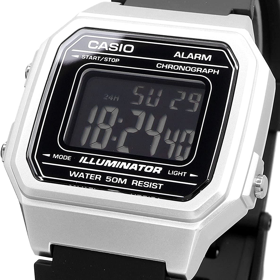 ลองดูภาพสินค้า Casio Digital นาฬิกาข้อมือผู้ชาย/ผู้หญิง สายเรซิน รุ่น W-217H, W-217HM ของแท้ ประกัน CMG