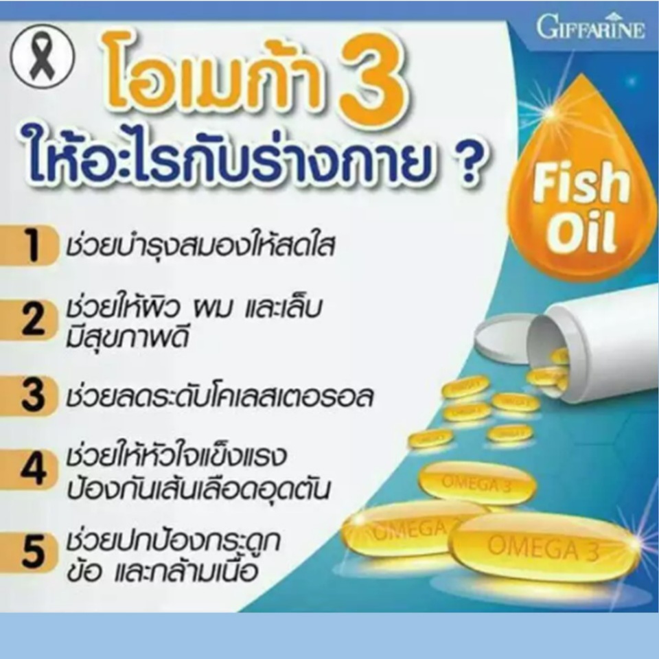 เกี่ยวกับสินค้า น้ำมันปลา 1000 mg  Fish Oil อีพีเอ ดีเอชเอ ส่งฟรี