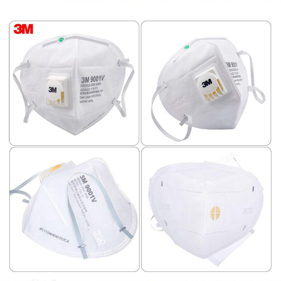 3M หน้ากาก หน้ากากป้องกันฝุ่น 3M 9001V กรองอนุภาค PM 2.5 รุ่นใหม่ 9001v หายใจสะดวก