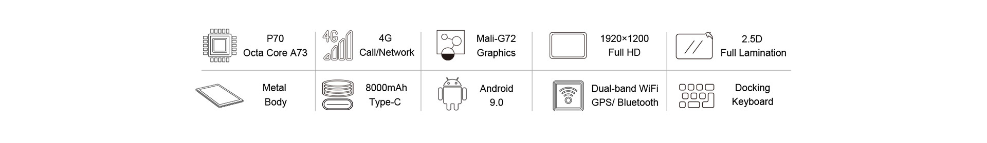 รูปภาพเพิ่มเติมของ ประกันศูนย์ไทย ❗ แท็บเล็ตเล่นเกม Teclast T30 จอ10.1นิ้ว Android9 ใส่ซิม โทรได้ รองรับ4G Helio P70 Full HD แรม4GB รอม64GB พร้อมแถม อะแดปเตอร์ และสายชาร์จ รับประกัน1ปี