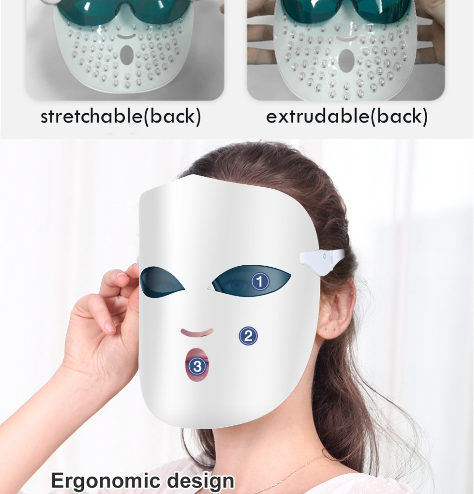 มุมมองเพิ่มเติมของสินค้า KSKIN หน้ากากแสงบำบัด LED การฟื้นฟูความงาม3สี LED มาร์คหน้าแสง การบำบัดผิวหน้า ต่อต้านริ้วรอยช่วยฟื้นฟูผิวหน้า หน้า 3 สี 36LED Face Mask