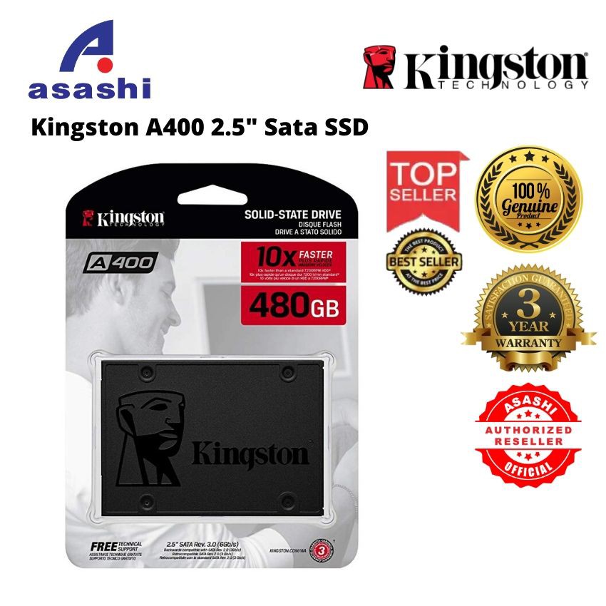 รูปภาพรายละเอียดของ [จัดส่งตลอด 48H]Kingston SSD โซลิดสเตทไดรฟ์/SSD A400 SATA 3.0 2.5inch-120GB/240GB/480GB/960GB ฮาร์ดไดรฟ์ภายในประกัน 3 ปี