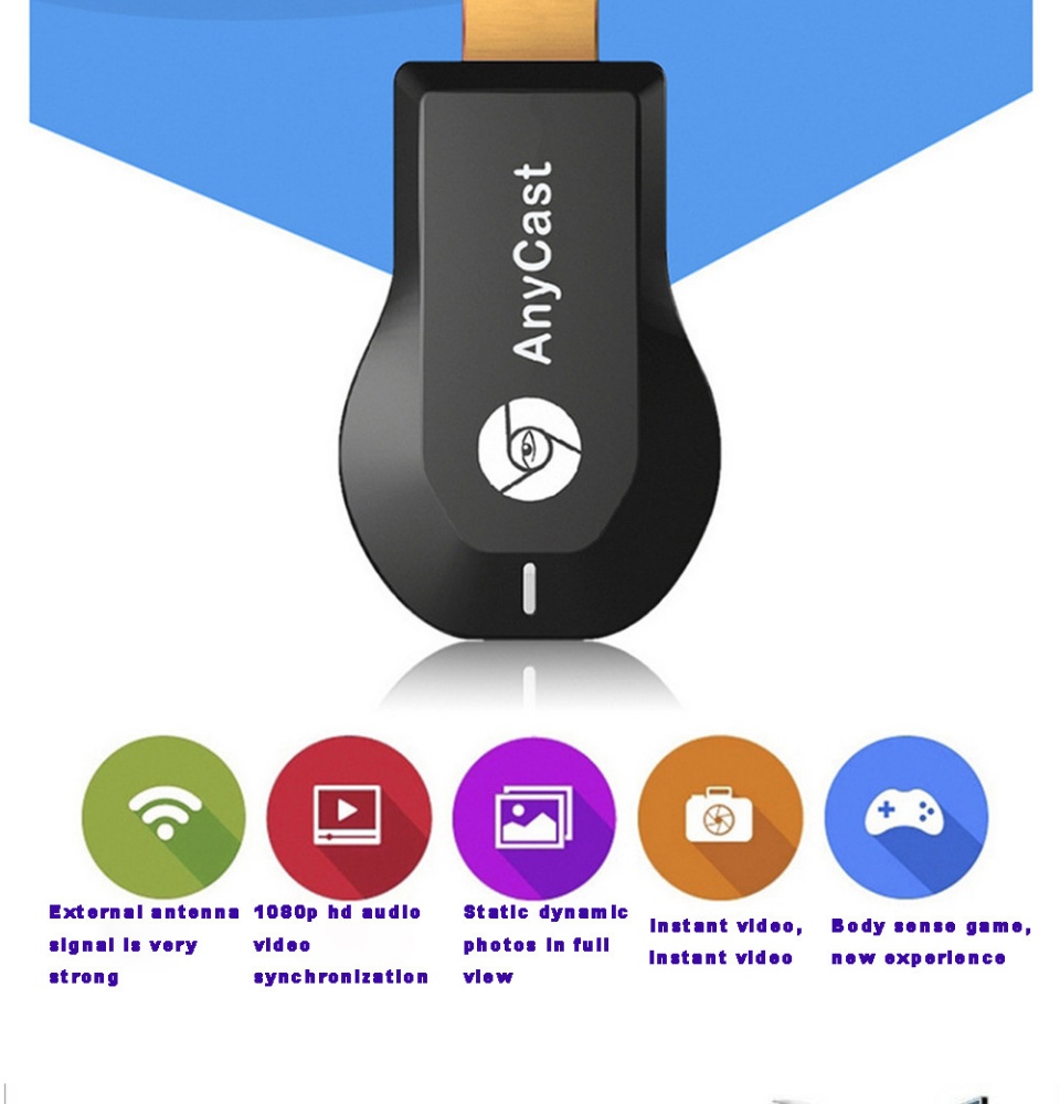 รายละเอียดเพิ่มเติมเกี่ยวกับ Anycast รุ่น M2 Plus HD WIFI Display เชื่อมต่อมือถือไปทีวี ตัวแปลงสัญญาณภาพ รองรับ I OS และ android Screen Mirroring Cast Screen AirPlay Dlan Miracast รองรับทุกอุปกรณ์ผ่าน wifi D42