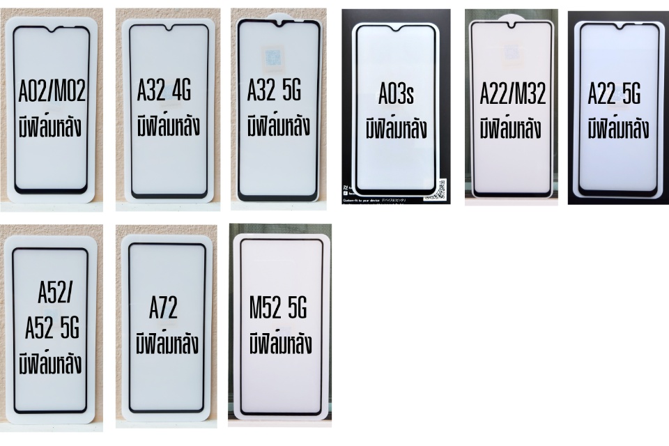 เกี่ยวกับสินค้า focus full screen Samsung A14/A14 5G M52 5G A03S,A225G,A52/A52 5G/A52s 5G,,A32 4G,A325G,A12,A02/M02,A42 5G, S20FE, A715G, A02s, A21s, A31 eqnt ready to install
