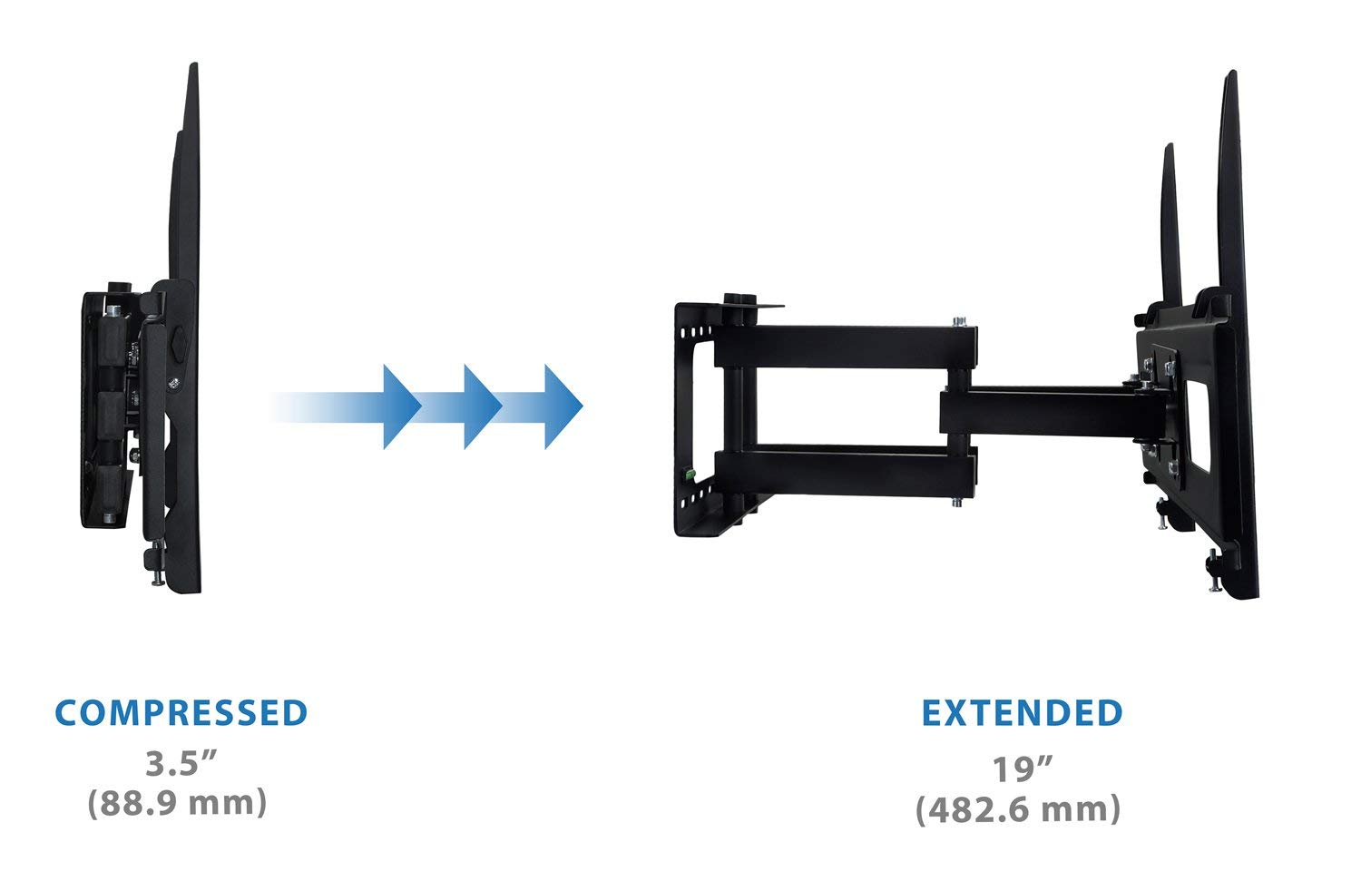 Full Motion TV Wall Mount Bracket Tilt Flat Screen 32 37 42 46 50 55 60 LED LCD