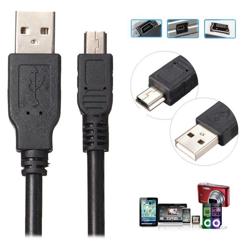 USB 2.0 Male A to B Mini USB 5 Pin Adapter Cable Cord For USB Mp3 Mp4 GPS Camera