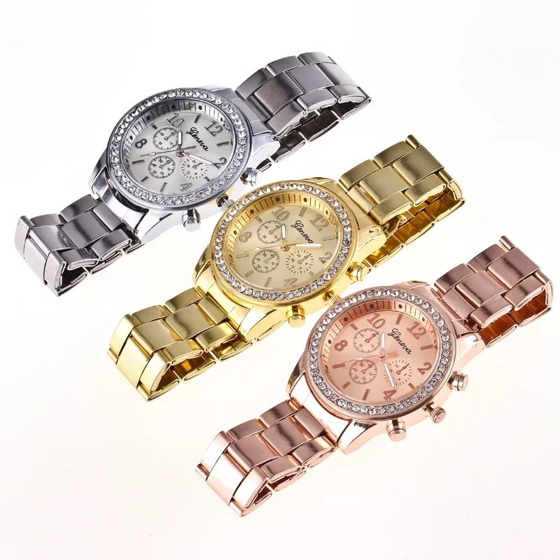 รายละเอียดเพิ่มเติมเกี่ยวกับ Riches Mall RW058 นาฬิกาข้อมือผู้หญิง นาฬิกา GENEVA ควอตซ์ นาฬิกาผู้ชาย นาฬิกาข้อมือ นาฬิกาแฟชั่น Watch สายสแตนเลส พร้อมส่ง