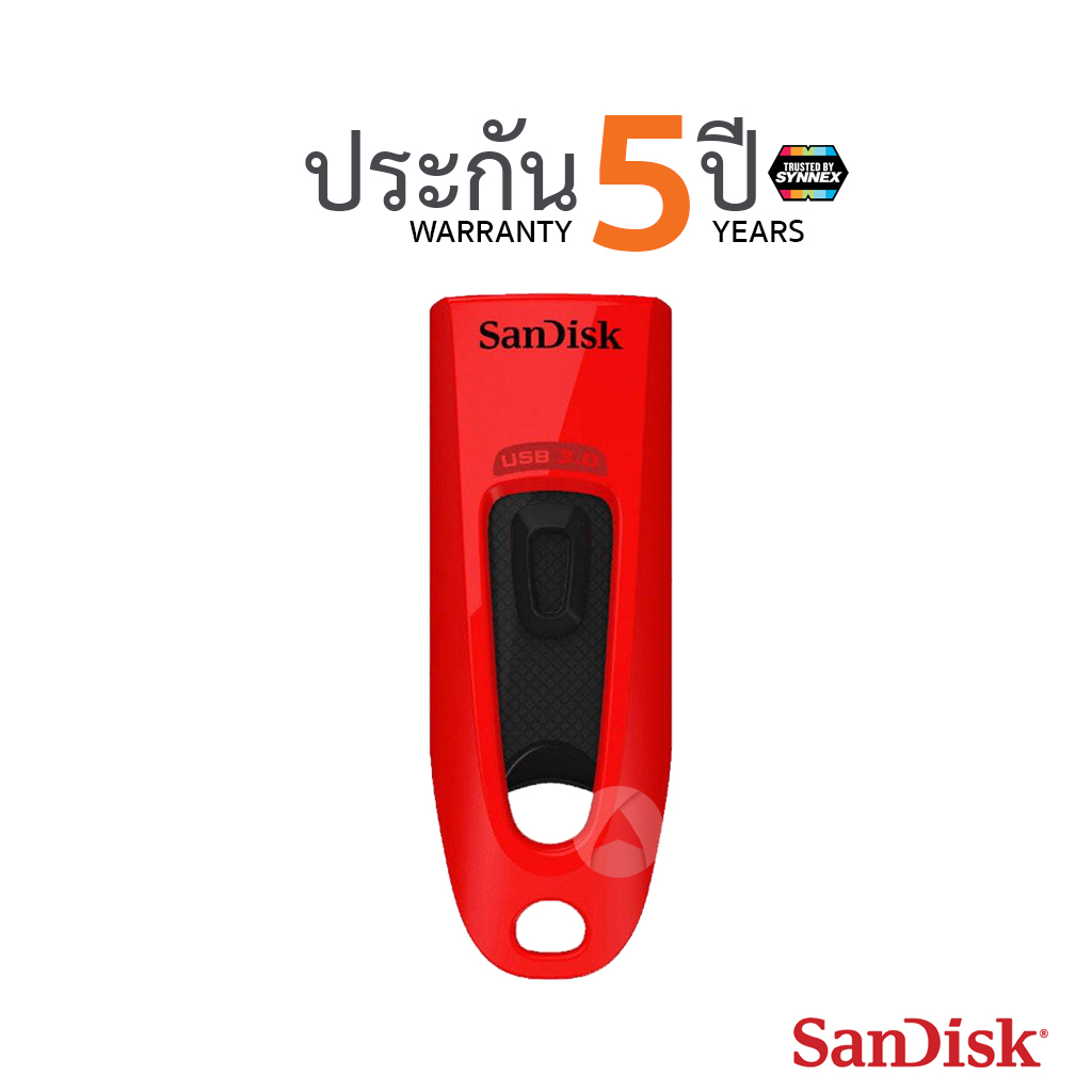 คำอธิบายเพิ่มเติมเกี่ยวกับ SANDISK ULTRA FIT USB 3.0 32GB  เร็วขึ้น 10 เท่า อ่าน 130MB/S (SDCZ48_032G_U46R) RED เมมโมรี่ แซนดิส แฟลซไดร์ฟ ประกัน Synnex รับประกัน 5 ปี