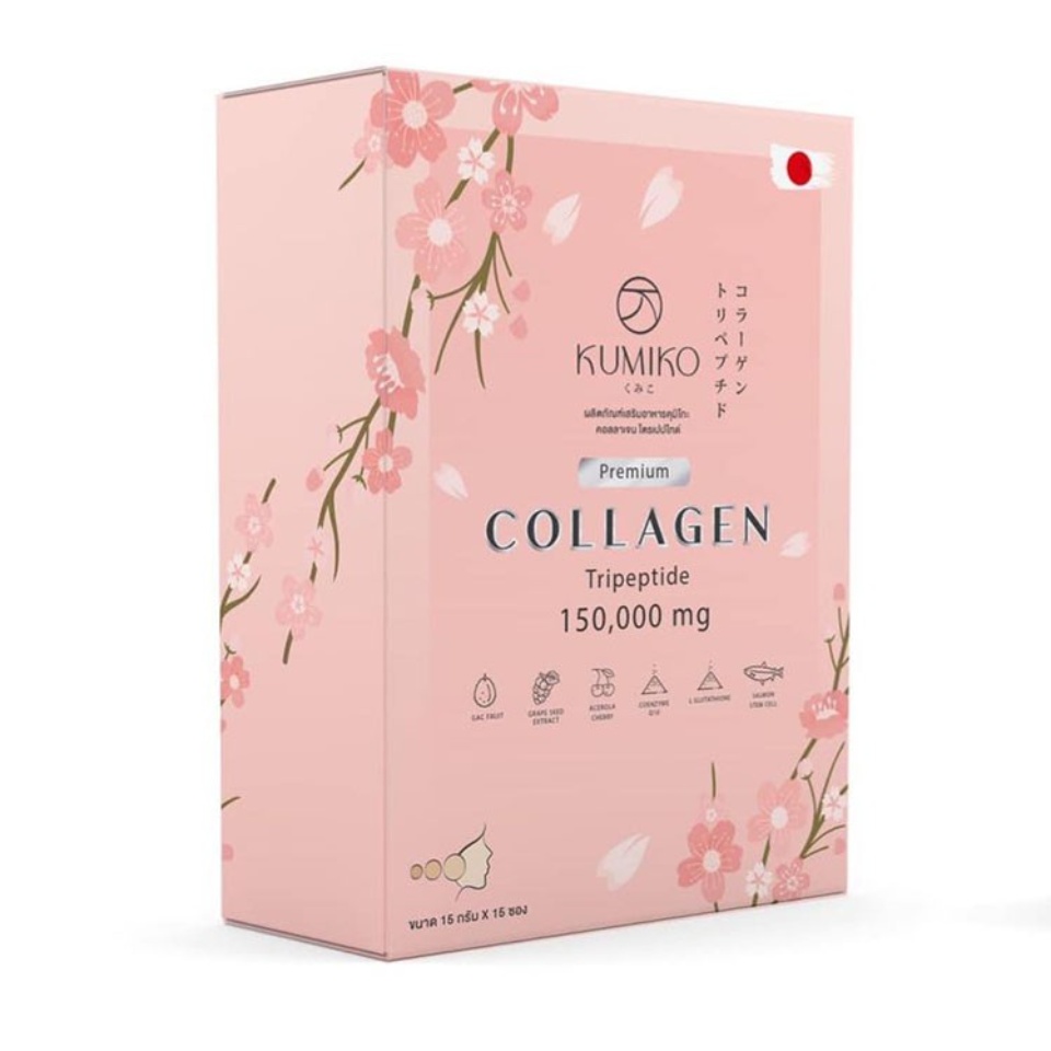 ภาพอธิบายเพิ่มเติมของ คูมิโกะ คอลลาเจน K Collagen (1กล่อง/บรรจุ15ซอง) ชุดผลิตภัณฑ์อาหารเสริม