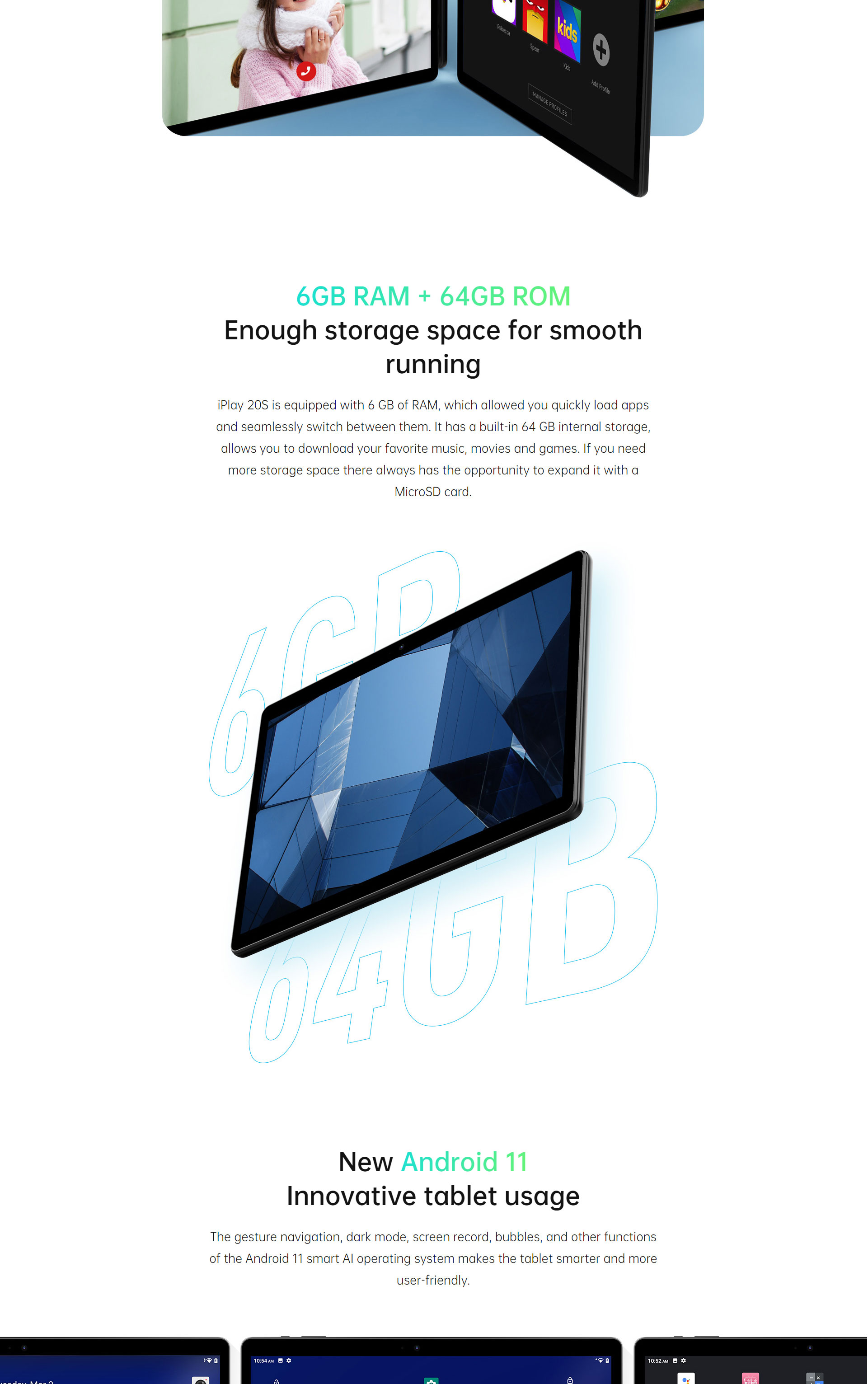 ภาพประกอบของ ส่งจากไทย รับประกัน1ปี ❗ Alldocube iPlay 20S Tablet Android11 หน้าจอ10.1นิ้ว RAM4GB ROM64GB ใส่ซิมโทรได้ รองรับ4G แบต6000mAh แถมฟรี!! อแดปเตอร์และสายชาร์จType-C